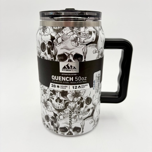 Hydrapeak Artisan Collection Halloween Quench 50oz Skull Floral Mug - Picture 1 of 3